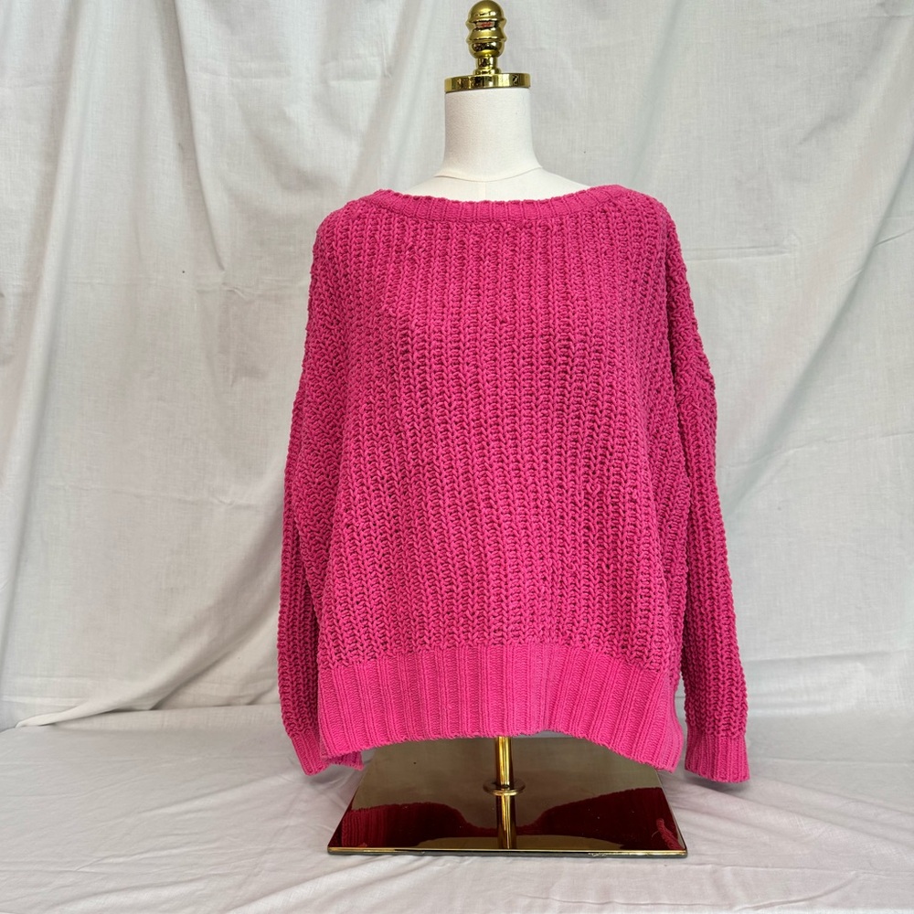 American Eagle Outfitters Pink Knit Crew Neck Sweater